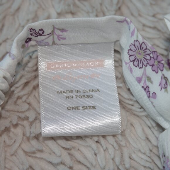 Janie and Jack Baby Floral Bow Soft Headband White Purple, New With Tags, NWT - Picture 4 of 5